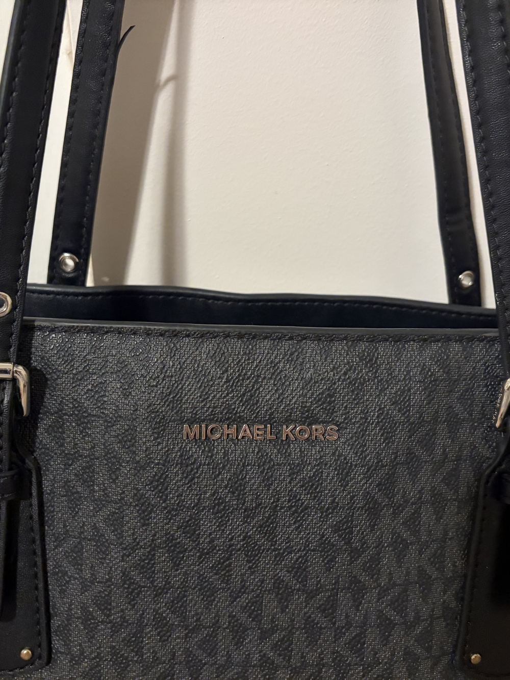 Michael Kors Black Signature Tote with Logo